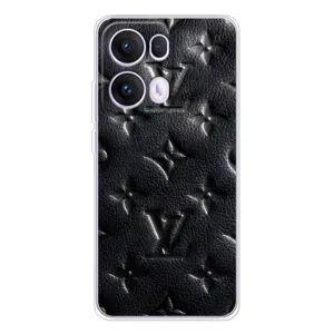 Текстурный Чехол Louis Vuitton для Оппо Рено 13 Про (Черный ЛВ)