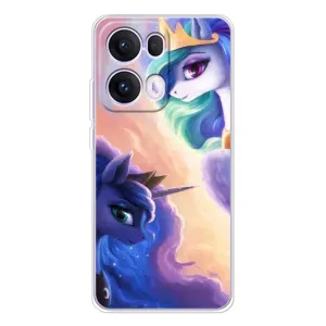 Чехол Unicorn на OPPO Reno13 Pro (Единорожки на тучках)