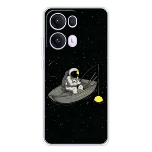 Силіконовый Чохол з принтом "Космонавти" на OPPO Reno13 Pro (Космонавт на рибалці)
