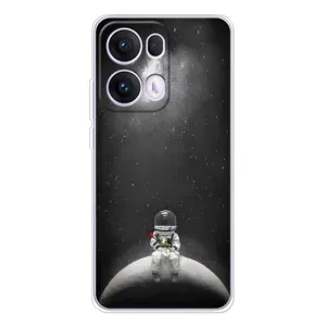 Силіконовый Чохол з принтом "Космонавти" на OPPO Reno13 Pro (Космонавт романтик)