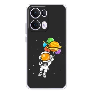 Силіконовый Чохол з принтом "Космонавти" на OPPO Reno13 Pro (Космонавт з кульками)