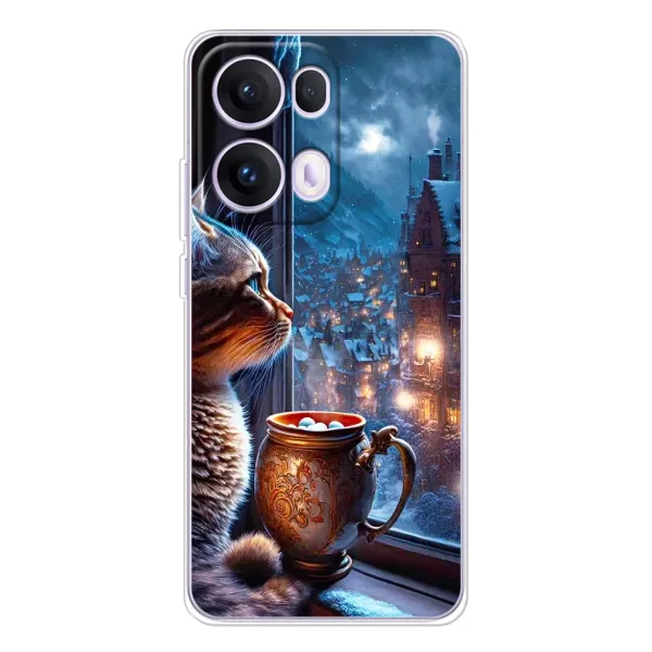 Чехол с рисунком «Кот новогодний» для OPPO Reno13 Pro Чехол с рисунком «Кот новогодний» для OPPO Reno13 Pro