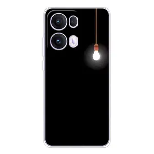 Чехол с картинками на черном фоне для OPPO Reno13 Pro (Лампочка)