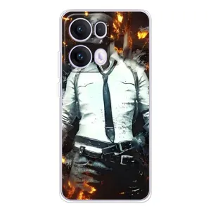 Силиконовый чехол с картинкой "Герой Pubg" на OPPO Reno13 Pro (Man Пубг)