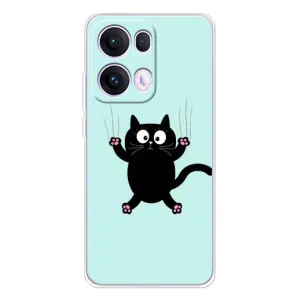 Силіконовий чохол з котиком для OPPO Reno13 Pro (Падаючий кіт)