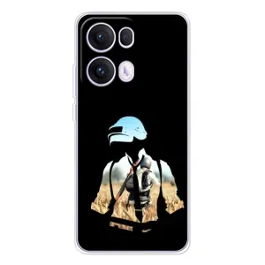 Силиконовый чехол с картинкой "Герой Pubg" на OPPO Reno13 Pro (Пубг мен)