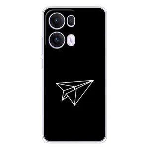 Чехол с картинками на черном фоне для OPPO Reno13 Pro (Самолетик)