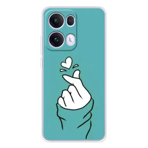 Чохол (Знак сердечка) для OPPO Reno13 Pro (Сердечко на бірюзовому)