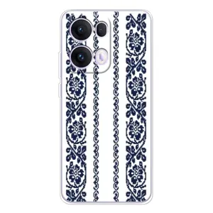 Силиконовый Чехол на OPPO Reno13 Pro с картинкой Вышиванки (Синяя вышиванка)