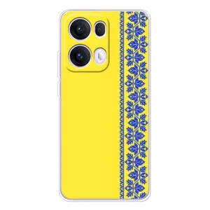 Силиконовый Чехол на OPPO Reno13 Pro (Вышиванка на желтом)