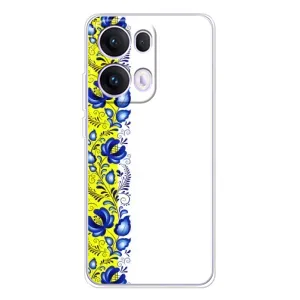 Силиконовый Чехол на OPPO Reno13 Pro с картинкой Вышиванки (Желто-синяя вышиванка)