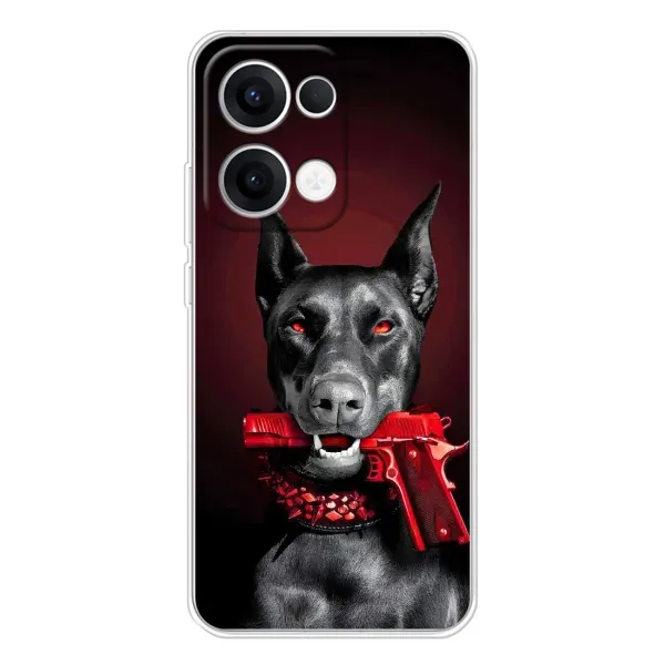 Чехол с рисунком «Доберман злой» для OPPO Reno13
