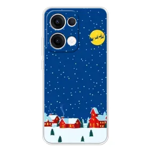 Силиконовый бампер на рождество для OPPO Reno13 (Город в снегу)
