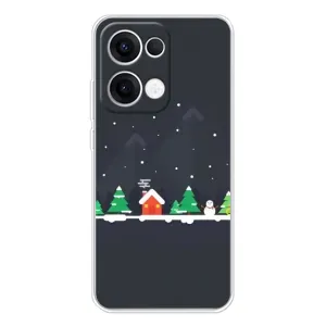 Силиконовый бампер на рождество для OPPO Reno13 (Город зимний)
