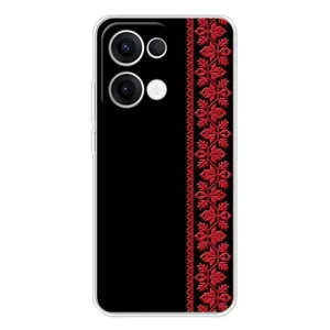 Силиконовый Чехол на OPPO Reno13 (Красная Вышиванка)