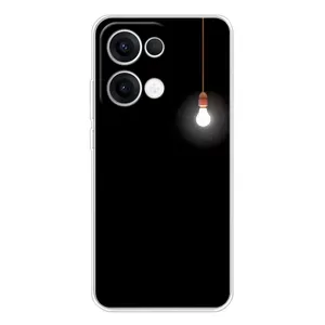 Чехол с картинками на черном фоне для OPPO Reno13 (Лампочка)