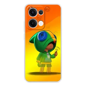 Чехол Бравл Старс для OPPO Reno13 (LEON в кофте)