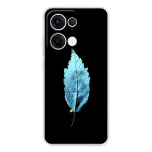 Чехол с картинками на черном фоне для OPPO Reno13 (Листочек)