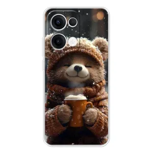 Друкований чохол 'Звірята з кавою' для OPPO Reno13 (Ведмедик з кавою)