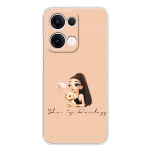 Силиконовый Чехол на OPPO Reno13 с картинкой Стильных Девушек (С собакой)