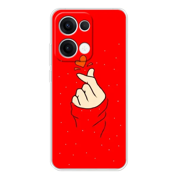 Чехол с рисунком «Сердце на красном» для OPPO Reno13 Чехол с рисунком «Сердце на красном» для OPPO Reno13