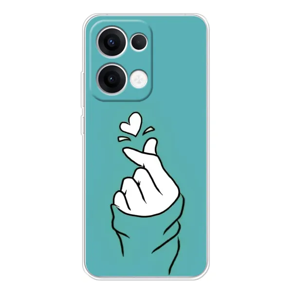 Чехол с рисунком «Сердечко на бирюзовом» для OPPO Reno13 Чехол с рисунком «Сердечко на бирюзовом» для OPPO Reno13