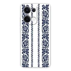 Силиконовый Чехол на OPPO Reno13 с картинкой Вышиванки (Синяя вышиванка)