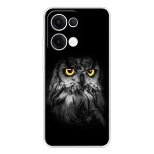 Чохли з принтом СОВИ для OPPO Reno13 (Сова на чорному)