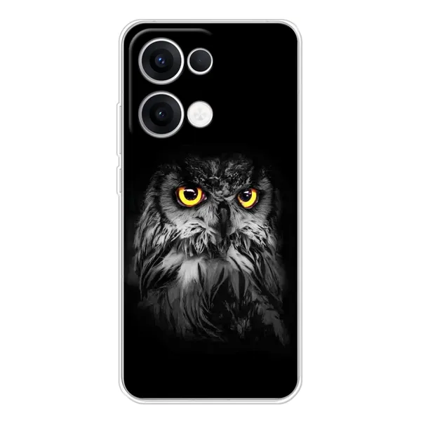 Чехол с рисунком «Сова на чёрном» для OPPO Reno13 Чехол с рисунком «Сова на чёрном» для OPPO Reno13
