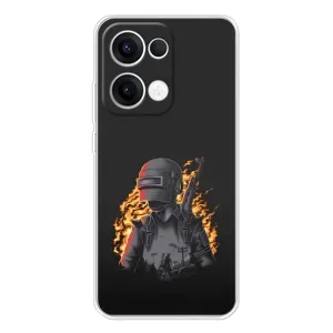 Чохол з картинкою "Герой Pubg" на OPPO Reno13 (В полум'ї)
