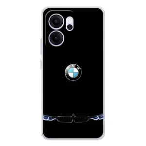 Силиконовый бампер с картинкой машины на OPPO Reno14 F (Черный BMW)