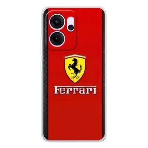 Силиконовый бампер с картинкой машины на OPPO Reno14 F (Ferrari Logo)