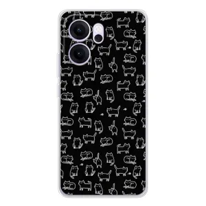 Чехол на тематику: Коты для OPPO Reno14 F (Котики на черном)