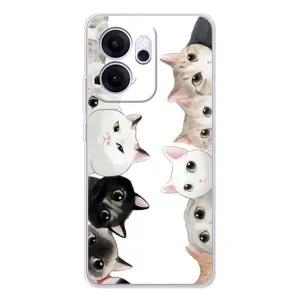 Силиконовый чехол с котиком для OPPO Reno14 F (Коты)