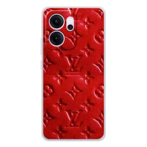 Текстурный Чехол Louis Vuitton для Рено14 Ф (Красный ЛВ)