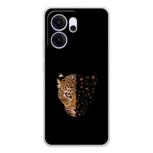 Чохол з леопардовим принтом на OPPO Reno14 F (Леопард на чорному)