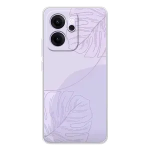 Чехол цветочный дизайн для OPPO Reno14 F (Монстера фиолетовая)