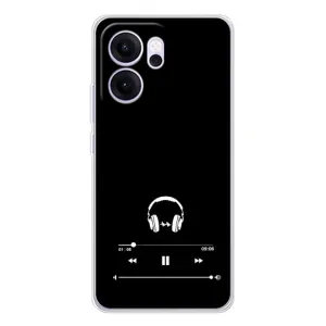 Чехол с картинками на черном фоне для OPPO Reno14 F (Плеер)