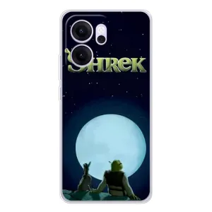 Печатный чехол с принтом Шрек для OPPO Reno14 F (Шрек на луне)
