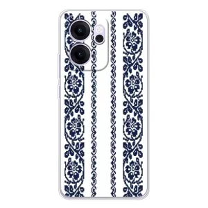 Силиконовый Чехол на OPPO Reno14 F с картинкой Вышиванки (Синяя вышиванка)