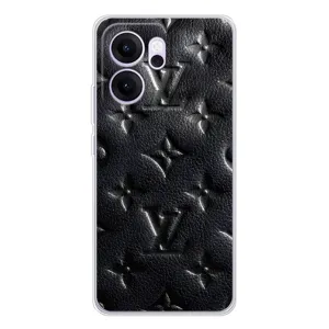 Текстурный Чехол Louis Vuitton для ОППО Рено14 ФС (Черный ЛВ)