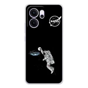 Силіконовый бампер з принтом "Наса" на OPPO Reno 14 FS (Космонавт баскетболіст)