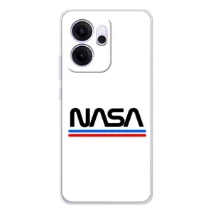 Силіконовый бампер з принтом "Наса" на OPPO Reno 14 FS (NASA на білому тлі)