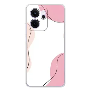 Чехол цветочный дизайн для OPPO Reno 14 FS (Розовый фон)