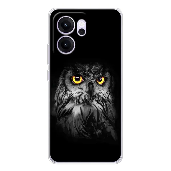 Чехол с рисунком «Сова на чёрном» для OPPO Reno14 FS Чехол с рисунком «Сова на чёрном» для OPPO Reno14 FS