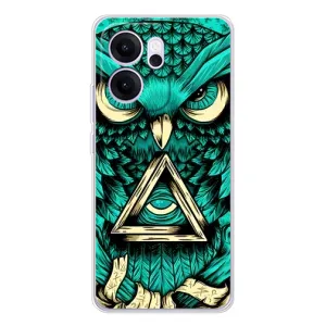 Чохли з принтом СОВИ для OPPO Reno 14 FS (Зелена сова)