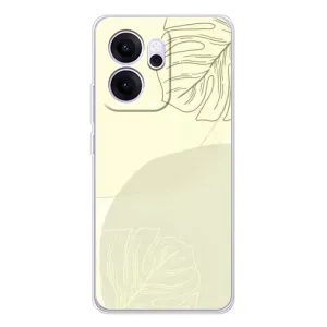 Чехол цветочный дизайн для OPPO Reno 14 FS (Зелёный фон)