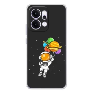 Силиконовый Чехол с принтом "Космонавты" на OPPO Reno14 Pro (Космонавт с шариками)