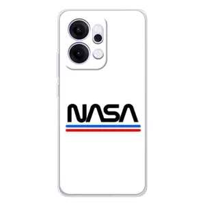 Силиконовый бампер с принтом "Наса" на OPPO Reno14 Pro (NASA на белом фоне)