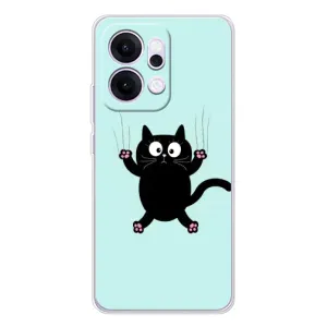Силіконовий чохол з котиком для OPPO Reno14 Pro (Падаючий кіт)